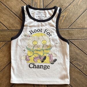 Aeropostale White Tank Top with Black Accents